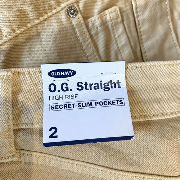 NWT Old Navy Beige Pants. Straight Leg High Rise Women Size 2 Pockets - Picture 9 of 12